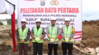 Pj Bupati Morowali, Peletakan Batu Pertama Gedung Aula Polres Morowali
