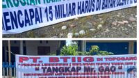 Baliho Bertuliskan “Tangkap Mr.Gao” Banyak Dipasang Desa Bahonsuai Kabupaten Morowali