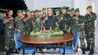 Hut Bhayangkara Ke 78, Kapolres Morowali  dapat Surprise Nasi Tumpeng dari Dandim 1311 Morowali 