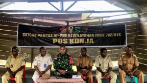 Satgas Pamtas RI-PNG Kewilayahan Papua Barat Daya Yonif 762/VYS, Perkenalkan Diri Ke Masyarakat Distrik Aifat Utara Jauh