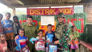 Satgas TNI Peduli Melalui Papua Pintar Bagi Anak-Anak Yigi