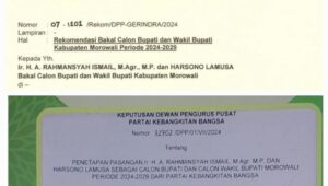 Partai Gerindra dan PKB , Tunjuk Ir.A.Rachmansyah Ismail dan Harsono Lamusa 