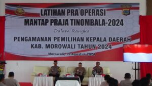Jelang Pam Pilkada, Polres Morowali Gelar Latpraops Mantap Praja Tinombala 2024