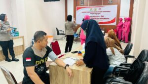 Polwan Polres Morowali Gelar Donor darah Menyambut Hari Jadi Polwan Ke 76