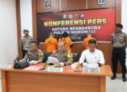 Polres Morowali, Gelar Konferensi Pers Pengungkapan Dua Kasus Narkotika jenis Sabu di Dua Tempat 