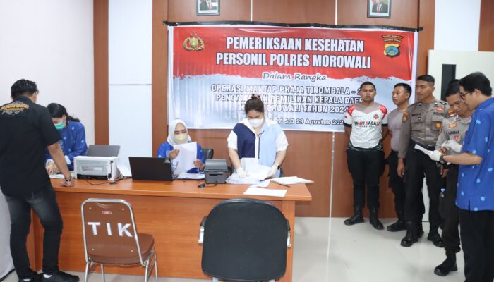 Polres Morowali,Gelar Pemeriksaan Kesehatan Personel untuk Kesiapan Pengamanan Pilkada 2024
