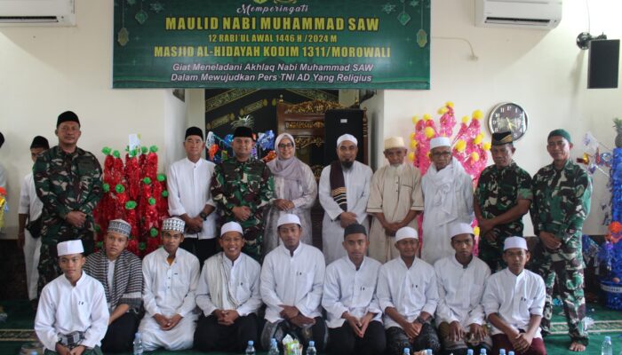 Kodim 1311 Morowali Dan Persit Peringati Maulid Nabi Muhammad SAW 1446 H/2024 M: Meneladani Akhlak Nabi Muhammad SAW, Wujudkan TNI AD yang Religius
