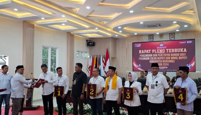 KPU Morowali Tetapkan 4 Pasangan calon Bupati dan Wakil Bupati 