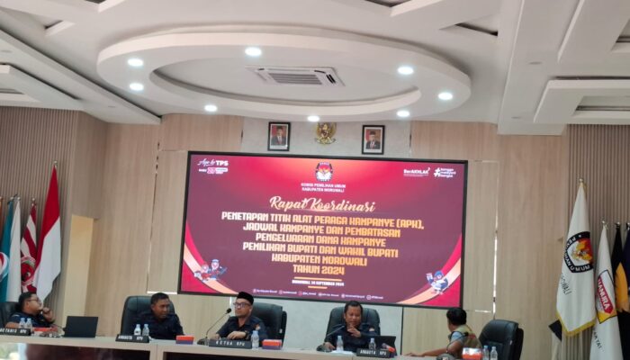 KPU Morowali Gelar Rapat Koordinasi Penetapan Titik APK