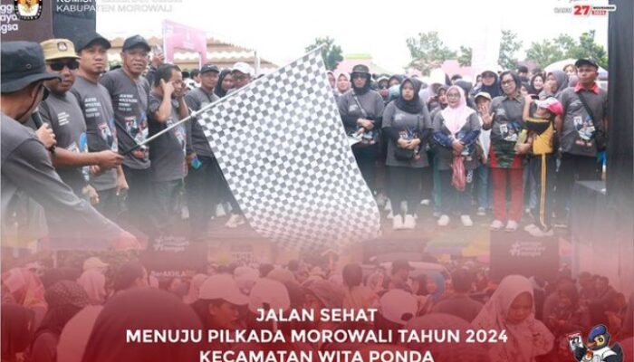 KPU Morowali Gelar Jalan Sehat di Kecamatan Witaponda