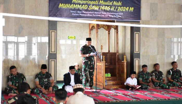 Korem 132/Tadulako Gelar Maulid Nabi Muhammad SAW 1446 H/2024 M : Meneladani Akhlak Nabi dalam Mewujudkan Personil TNI AD yang Religius