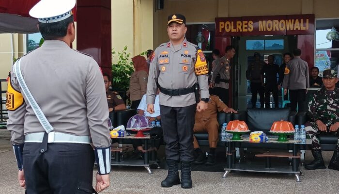 Perwira Kodim 1311 Morowali Hadiri Apel Gelar Pasukan Operasi Zebra Tinombala di Polres Morowali