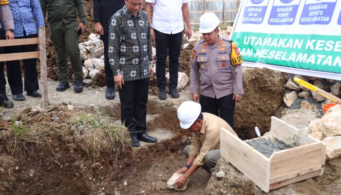 Pj. Bupati Morowali, Peletakan Batu Pertama Pembangunan Gedung Satreskrim dan Satresnarkoba Polres Morowali