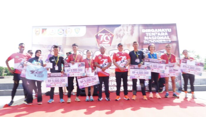 Kodim 1311/Morowali Gelar Lomba Lari 5K dengan Hadiah Utama Motor dalam Rangka Peringatan HUT TNI Ke-79