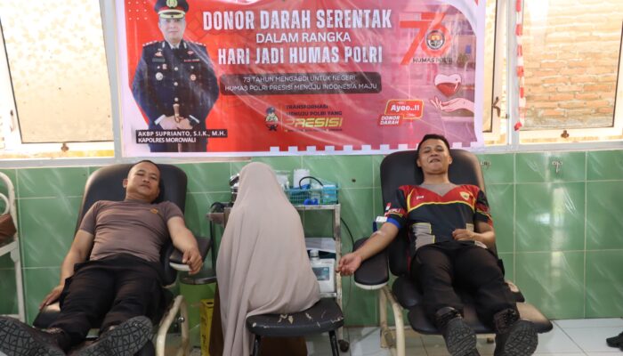 Polres Morowali Gelar Donor Darah untuk Peringati HUT Ke-73 Humas Polri
