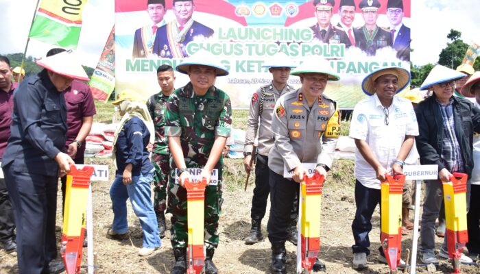 Sinergitas TNI-Polri, Danrem 132/Tdl Hadiri Launching Gugus Tugas Polri untuk Ketahanan Pangan 