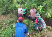Babinsa Koramil 1311-05/Mori Atas Bantu Warga Bersihkan Lingkungan