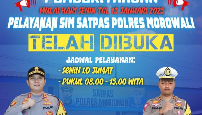 Polres Morowali Resmi Membuka Layanan Pembuatan dan Perpanjangan SIM