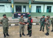 Kunjungan Kerja Panglima Pertama Devisyen Tentera Darat Malaysia (TDM) ke Pos Gabungan Malaysia (Gabma) Satgas Pamtas RI-Malaysia Yonzipur 5/ABW