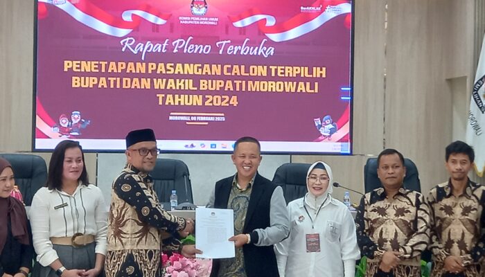 KPU Morowali Tetapkan Iksan dan Iriane Ilyas, Bupati dan Wakil Bupati Terpilih 