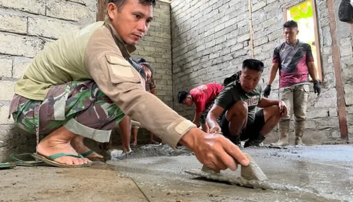 Satgas TMMD Kodim 1311/Morowali, Bahu-Membahu Bangun RTLH di Desa Matansala