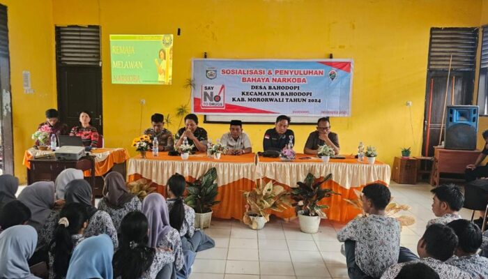 Polsek Bahodopi Bersama Instansi Terkait, Gelar Penyuluhan Bahaya Narkoba di SMAN 1  