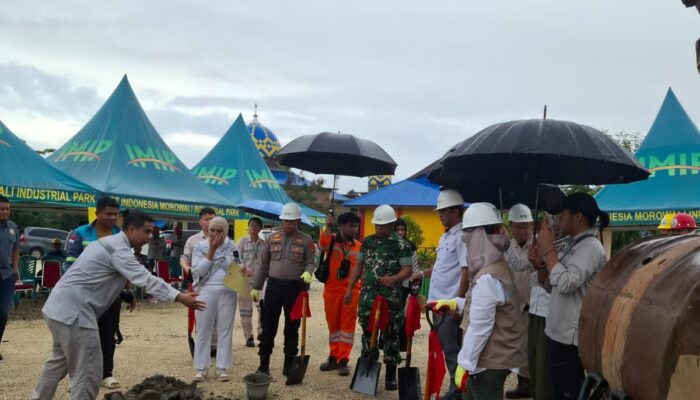 Babinsa Koramil 1311-09/Bahodopi,Hadiri Groundbreaking Pembangunan Ruang Terbuka Hijau di Desa Bahodopi
