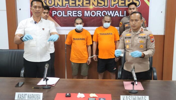 Polres Morowali Tangkap, Dua Pengedar Sabu Seberat 106,08 Gram di Bungku Tengah