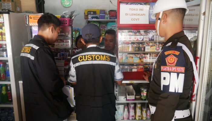 Sisir Warung di Bahodopi, Bea Cukai Morowali dan Subdenpom TNI AD Gencarkan  Operasi Pasar  Rokok Ilegal