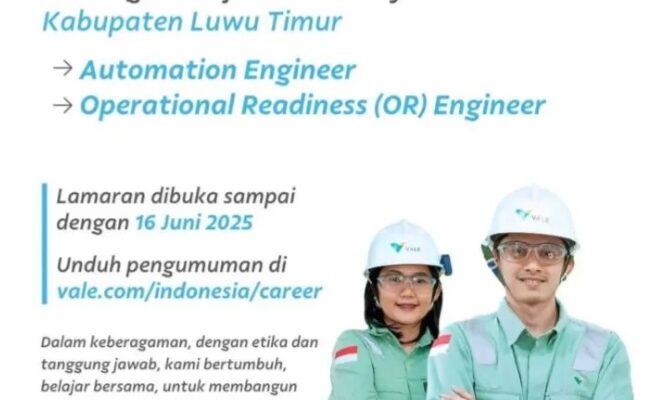 Lagi,PT Vale Indonesia Tbk Buka Loker di Luwu Timur