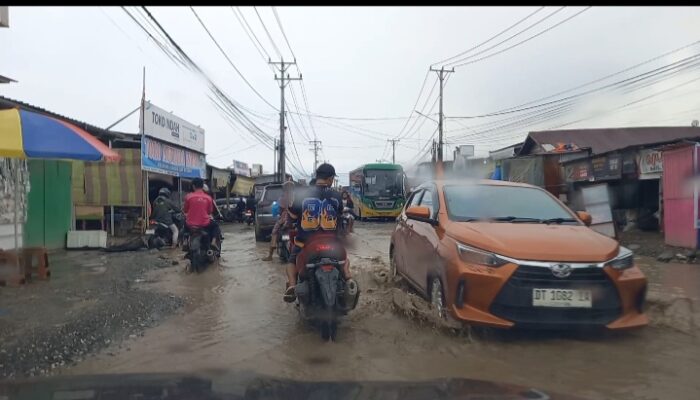 Jalan Raya Bahodopi Rusak Parah, Persis  Kubangan Kerbau