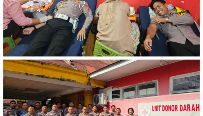 Hut Lalu Lintas Bhayangkara ke-70, Satlantas Polres Morowali Utara Gelar Donor Darah 