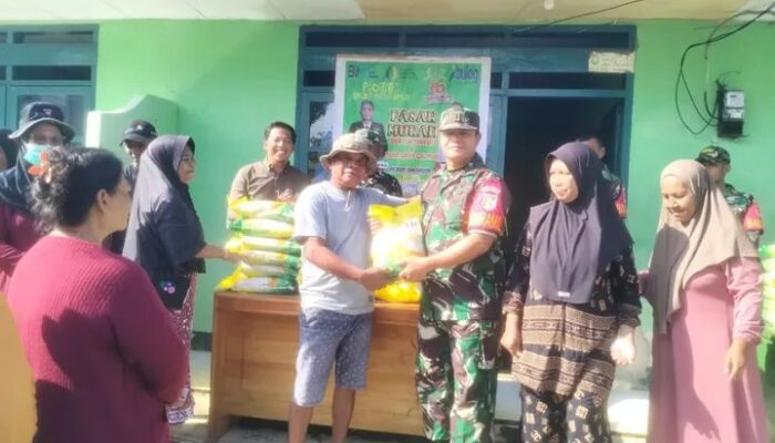TNI Perduli Rakyat, Koramil 1311-02/Bungku Selatan Gelar Gerakan Pangan Murah