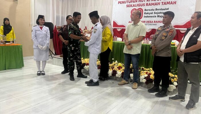 Koramil 1311-09/Bahodopi Hadiri Penutupan HUT RI ke-80 di Kecamatan Bahodopi
