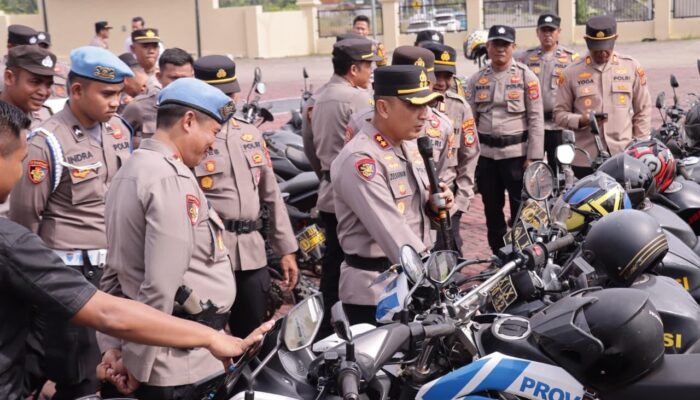 Pastikan Kesiapan Operasional, Kapolres Morowali Pimpin Pengecekan Kendaraan Dinas