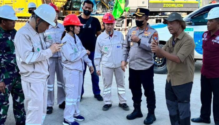 Polres Morowali Lakukan Olah TKP Kebakaran Menara Scrubber PT SLNC