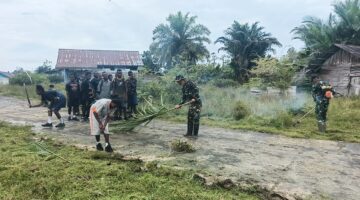 Satgas Yonif 123/Rajawali  Karya Bhakti di Kampung Amazu,