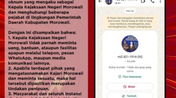 Ini Klarifikasi Terkait Oknum, yang Mengatasnamakan Kejaksaan Negeri Morowali  