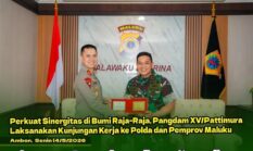 Perkuat Sinergitas di Bumi Raja-Raja, Pangdam XV/Pattimura Kunker ke Polda Maluku 