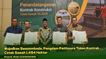 Wujudkan Swasembada, Pangdam Pattimura Teken Kontrak Cetak Sawah 1.454 Hektar