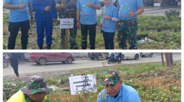 Peringati Hari Lingkungan Hidup Sedunia, Koramil 1311-09  Bahodopi Tanam Pohon dan Bersihkan Sampah