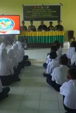 Cegah  Bahaya Narkoba di Sekolah, Satgas TMMD Ke-129 Gelar Penyuluhan Bahaya Narkoba 