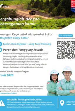 Lagi, PT Vale Buka Loker untuk Masyarakat Luwu Timur