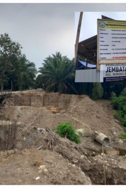 Sunyi,Proyek Pembangunan Jembatan Polo Desa Uedago Tidak Ada Aktivitas 