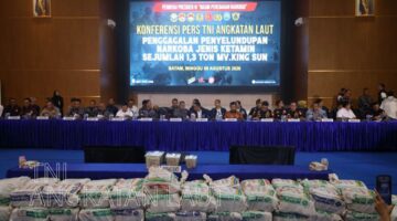 TNI AL Berhasil Tangkap  Kapal MV King Sun Bermuatan  1,3 Ton Narkotika