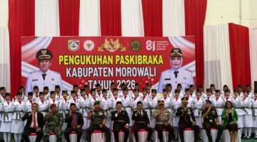 Kobarkan Semangat Generasi Muda: Forkopimda Morowali Kompak Hadiri Pengukuhan Paskibraka