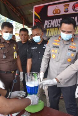 Polres Morowali Utara Musnahkan 366 gram Shabu 
