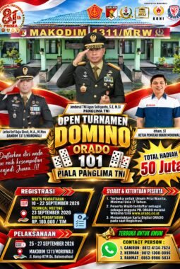 PENGCAB ORADO Kabupaten Morowali bersama Kodim 1311/Morowali akan Menggelar Open Turnamen Domino ORADO 101 Piala Panglima TNI 