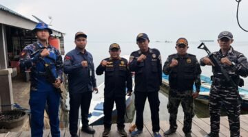 Porsenel Pos TNI Al Bahodopi, Bersama Tim Terpadu Pengendalian dan Pengawasan Sumber Daya Perikanan Gelar Patroli di Perairan Morowali 