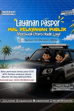 Imigrasi Morowali Utara Hadir Kembali di Mal Pelayanan Publik, Layanan Paspor Dibuka 23 Oktober 2026